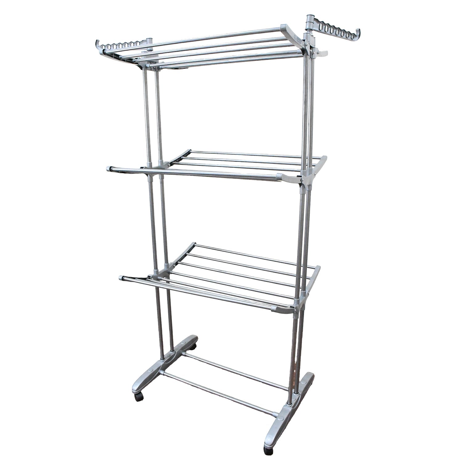 Premium Heavy Duty Stainless Steel 3 Layer Foldable Cloth Drying Stand (1 Set / With Color Box) Premium Heavy Duty Stainless Steel 3 Layer Foldable Cloth Drying Stand (1 Set / With Color Box)